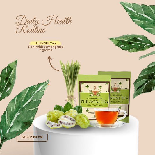 Noni Tea with Lemongrass | PhilNONI Tea 10 sachets/pack | 2g/sachet | FDA Approved