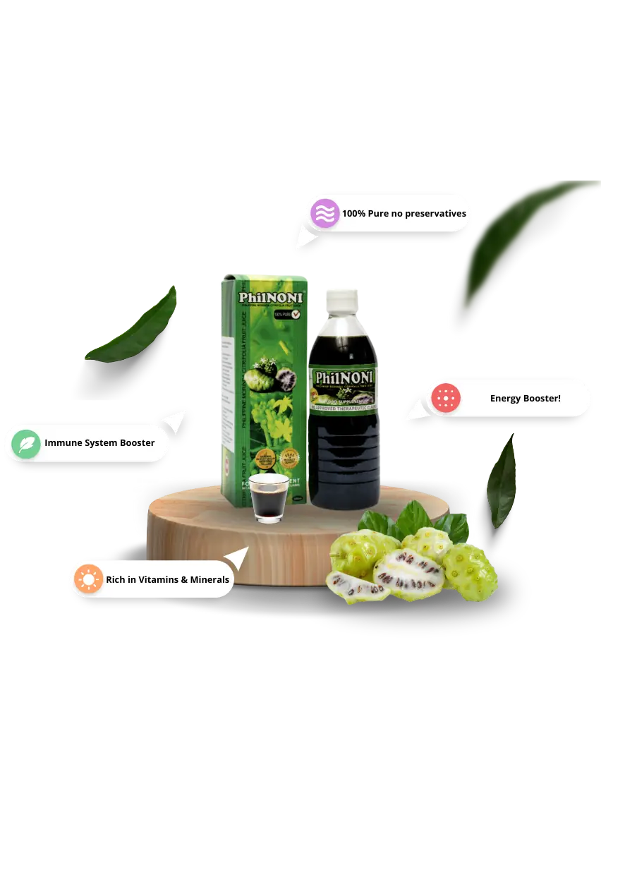 PhilNONI 100% pure noni juice 500mL glass bottle